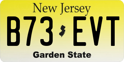 NJ license plate B73EVT