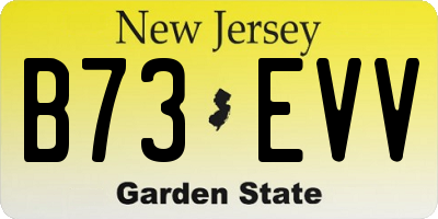 NJ license plate B73EVV