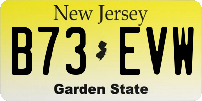 NJ license plate B73EVW