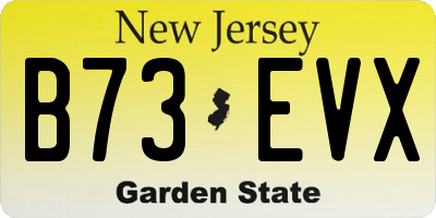 NJ license plate B73EVX