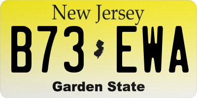 NJ license plate B73EWA