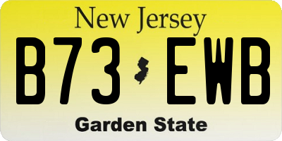 NJ license plate B73EWB