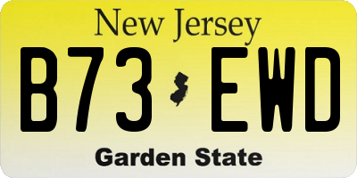 NJ license plate B73EWD