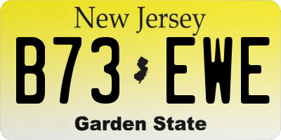 NJ license plate B73EWE