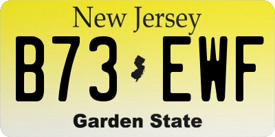 NJ license plate B73EWF