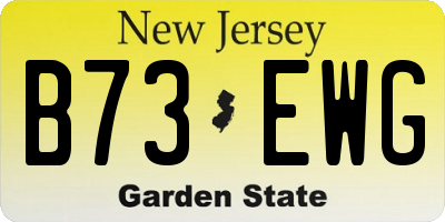 NJ license plate B73EWG
