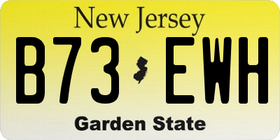 NJ license plate B73EWH