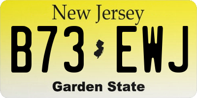 NJ license plate B73EWJ