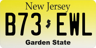 NJ license plate B73EWL