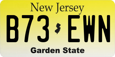 NJ license plate B73EWN