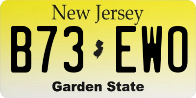NJ license plate B73EWO