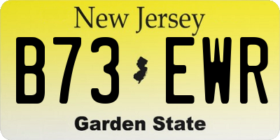 NJ license plate B73EWR