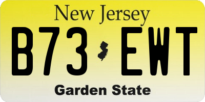 NJ license plate B73EWT