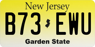 NJ license plate B73EWU
