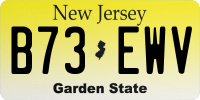 NJ license plate B73EWV