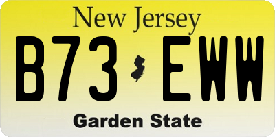 NJ license plate B73EWW
