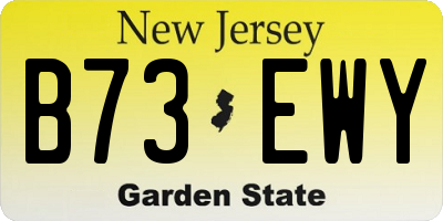 NJ license plate B73EWY