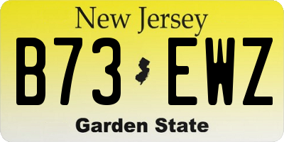 NJ license plate B73EWZ