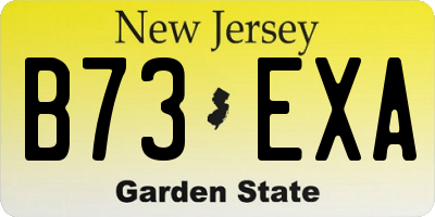 NJ license plate B73EXA