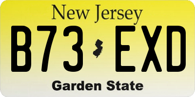 NJ license plate B73EXD