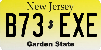 NJ license plate B73EXE