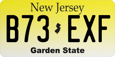 NJ license plate B73EXF