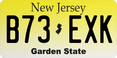 NJ license plate B73EXK