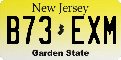 NJ license plate B73EXM