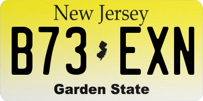 NJ license plate B73EXN