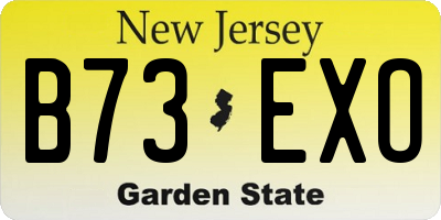 NJ license plate B73EXO