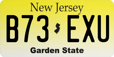 NJ license plate B73EXU