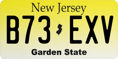 NJ license plate B73EXV