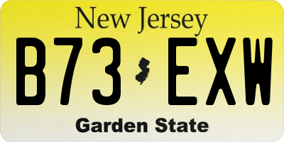 NJ license plate B73EXW