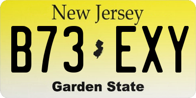 NJ license plate B73EXY