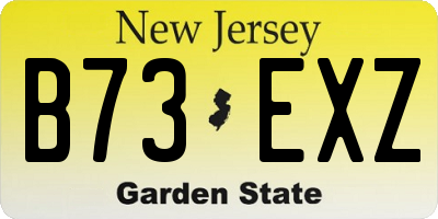 NJ license plate B73EXZ
