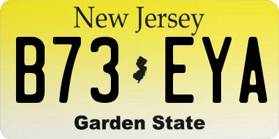 NJ license plate B73EYA