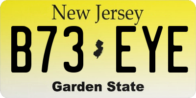 NJ license plate B73EYE