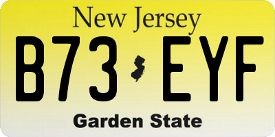 NJ license plate B73EYF