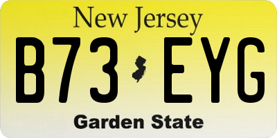 NJ license plate B73EYG