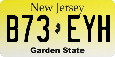 NJ license plate B73EYH