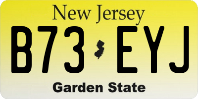NJ license plate B73EYJ