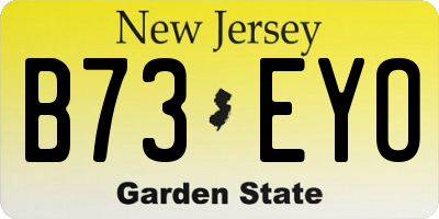 NJ license plate B73EYO