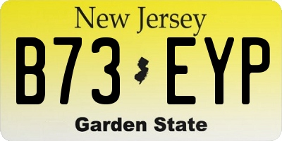 NJ license plate B73EYP