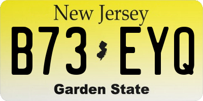 NJ license plate B73EYQ