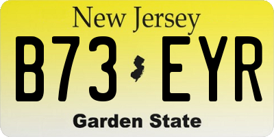 NJ license plate B73EYR