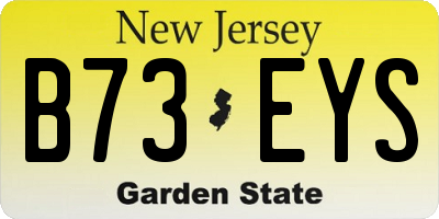 NJ license plate B73EYS