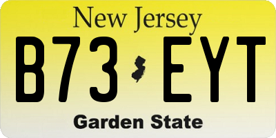 NJ license plate B73EYT