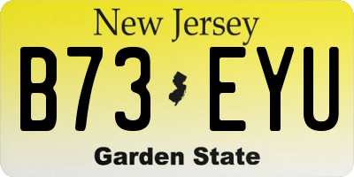 NJ license plate B73EYU