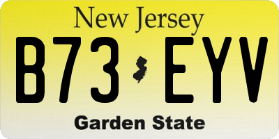 NJ license plate B73EYV