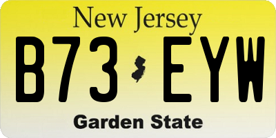 NJ license plate B73EYW
